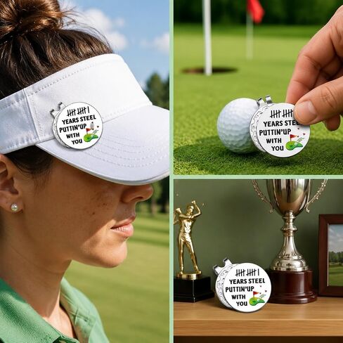 STUNFASSOO 11 Years Anniversay Steel Gifts for Her Him Magnetic Golf Ball Marker Hat Clip 11 Years 11th Wedding for Her Him Husband Wife Men Women Adults Christmas Valentine in Kuwait