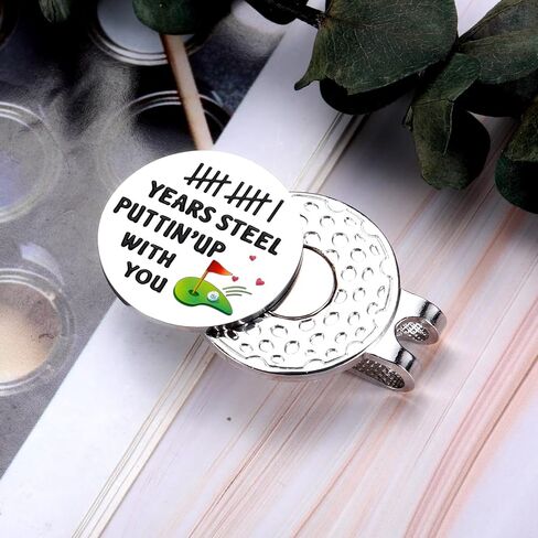 STUNFASSOO 11 Years Anniversay Steel Gifts for Her Him Magnetic Golf Ball Marker Hat Clip 11 Years 11th Wedding for Her Him Husband Wife Men Women Adults Christmas Valentine in Kuwait