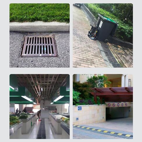 Heavy-Duty Black Cast Iron Drain Grate - Square Outdoor Drain Cover, B Class Sewer Grate, Durable 50x40x3cm for Garage, Patio & Driveway Drainage Solutions in Kuwait