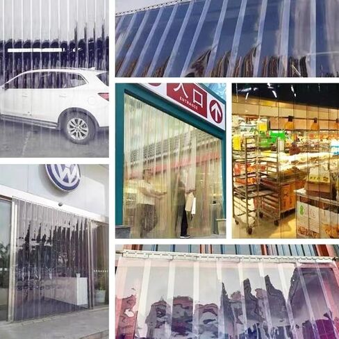 This Warehouse Factories PVC Plastic Soft Door Curtain, Plastic Vinyl Strips Door Curtain Partition Door Curtain Panel for Walk-in Cooler Freezer in Kuwait