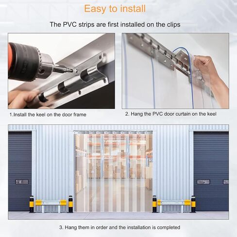 This Heavy Duty Transparent PVC Strip Curtain for Freezer Garage & Warehouse Doors - Energy Efficient Plastic Strips for Walk-in Freezers and Coolers in Kuwait