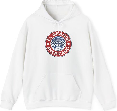 هودي El Grande Americano White Hoodie Pro Wrestling هوديي للرجال والنساء in Kuwait