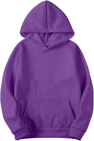 Hoodies for Men Casual Long Sleeve Hooded Pullover Cotton Fleece Sweatshirts Kangaroo Pocket Fall Winter Clothes in Kuwait