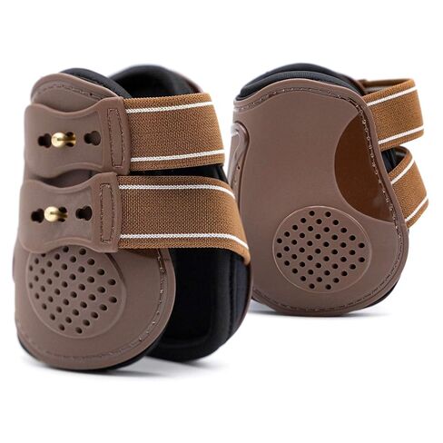 Jeffers Equine English Boots Boots Large - Premium Horse Leg Protection ، Neoprene preperated ، دعم قابل للتعديل ومريح ، خفيفة الوزن ودائم للتدريب ، القفز والركوب - Brown (زوج) in Kuwait