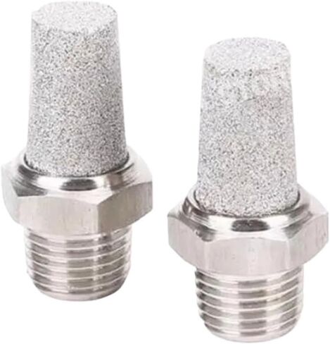 1PC Flat-Head Fine Mesh Tower Silent Plug BTY-V-B-M5-1/8-1/4-3/8-1/2-3/4-1 304 Stainless Steel Pipe Connector(BTY-V,1/8") in Kuwait