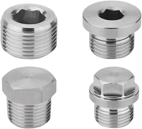 1pcs 1/8" 1/4" 3/8" 1/2" 3/4" 1" -1-1/2" Male Countersunk Flange Hex Square End Plug Cap 304 Stainless Steel Pipe Fitting(Outer Hex Flange,BSPT SS316) in Kuwait