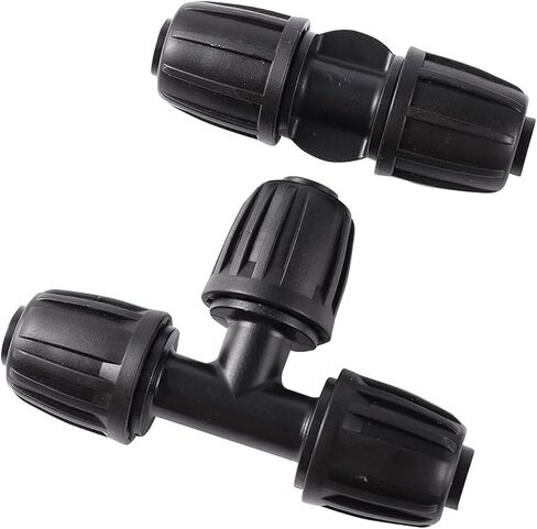 DN16mm أنبوب مغلق موصل 1/2 بوصة أنبوب تي شيرت مستقيم الكوع نهاية التوصيل قفل الجوز المشترك المنزل المطبخ شرفة صنبور صمام إيقاف المياه (قابس طرفي أسود) in Kuwait