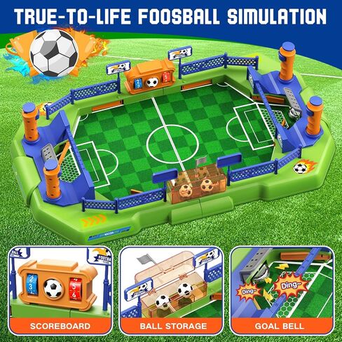 Mini Foosball Table Game for Kids – Soccer Board Game, Portable Tabletop Pinball Interactive Sports Game, Indoor Family Party Birthday Gift Educational & Active Toy for Boys Girls Ages 3+ in Saudi Arabia