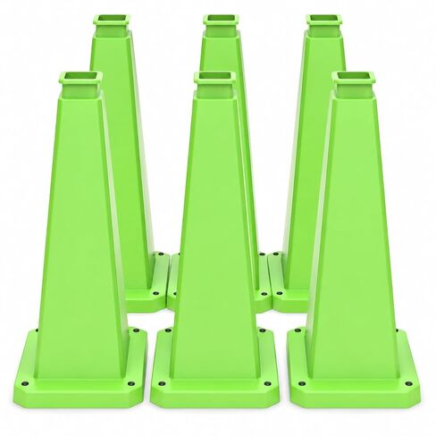 علامة BESEA Caution Wet Floor Sign 3 Pack، مخروط أمان عالي التحمل مقاس 28 بوصة مع قاعدة مرجحة، علامة تحذير ثنائية اللغة صفراء بأربعة جوانب، مخروط أمان أرضي غير قابل للانزلاق للمطاعم والمتاجر والمدارس والفنادق in Kuwait