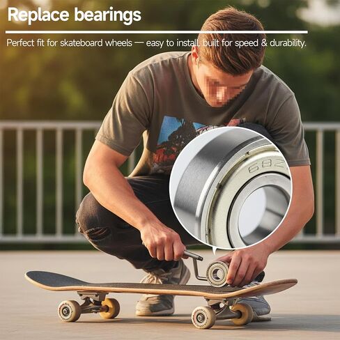 20 Pack 608 ZZ Miniature Ball Bearings - 8mm x 22mm x 7mm, Double Metal Shielded, High-Speed, Low-Noise - for Skateboards, Longboards, Rollerblades, Roller Skates, and DIY Projects (608ZZ) in Saudi Arabia