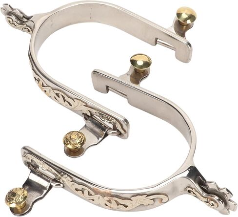 Gugxiom 2Pcs Western Cowboy Spurs, Stainless Steel Western Spurs, Men Women Horse Spurs, with Rotatable Gear in Kuwait