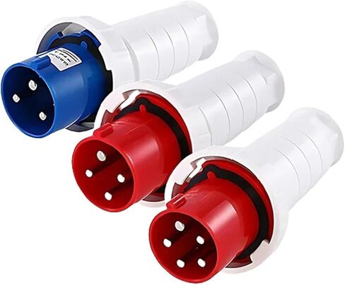 5/10 PCS Industrial Plug 3P/4P/5P Electrical Connector 16A/32A/63A/125A IP44/IP67 Wall Mounted Socket Panle(32A Wall Mounted,5 PCS-5P) in Kuwait