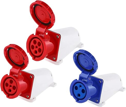 5/10 PCS Industrial Plug 3P/4P/5P Electrical Connector 16A/32A/63A/125A IP44/IP67 Wall Mounted Socket Panle(32A Wall Mounted,5 PCS-5P) in Kuwait