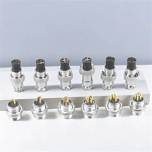 5/20/100Set Gold Plated GX12 GX16 GX20 2/3/4/5/6/7/8/9/10/12 Pin Male Female Butting Wire Cable Circular Aviation Plug Connector(Gx12 Docking Gold Pd,100 SETS-2P) in Kuwait