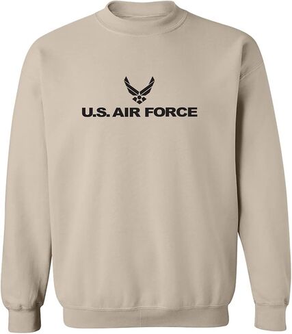 Zerogravitee Air Force - سويت شيرت برقبة دائرية للتدريب البدني على الطراز العسكري باللون الرملي in Kuwait