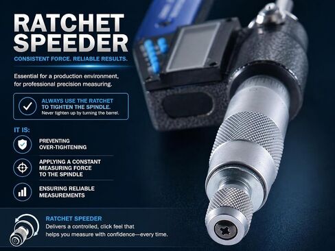 Accusize Industrial Tools 2-3''/50-75 mm by 0.00005''/0.001 mm 7-Key Electronic Digital Micrometer, Water Proof, Ac21-3022 | IP54 Rated, 0.00005"/0.001 mm Resolution, 7-Key, ±0.002" Accuracy in Kuwait