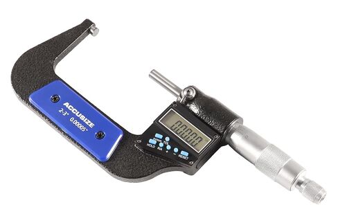 Accusize Industrial Tools 2-3''/50-75 mm by 0.00005''/0.001 mm 7-Key Electronic Digital Micrometer, Water Proof, Ac21-3022 | IP54 Rated, 0.00005"/0.001 mm Resolution, 7-Key, ±0.002" Accuracy in Kuwait