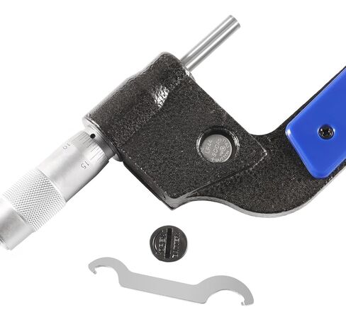 Accusize Industrial Tools 2-3''/50-75 mm by 0.00005''/0.001 mm 7-Key Electronic Digital Micrometer, Water Proof, Ac21-3022 | IP54 Rated, 0.00005"/0.001 mm Resolution, 7-Key, ±0.002" Accuracy in Kuwait
