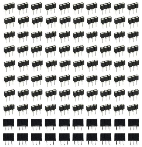 100 pcs Transistors Sockets, 3p, Pitch 0.1 inch 2.54 mm, 2 Types in Kuwait