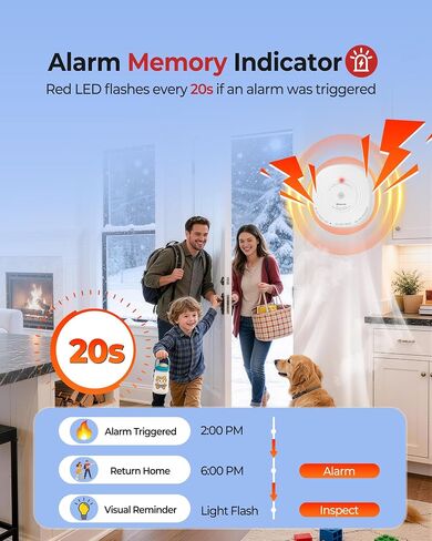 Heiman Smoke and Carbon Monoxide Detector 10-Year Sealed Battery, 3-Pack | UL 217 10th/UL 2034 5th Certified/85 dB Alarm, Photoelectric Fire Smoke Alarm & CO Detector for Home Hotel Rental Apartment in Kuwait