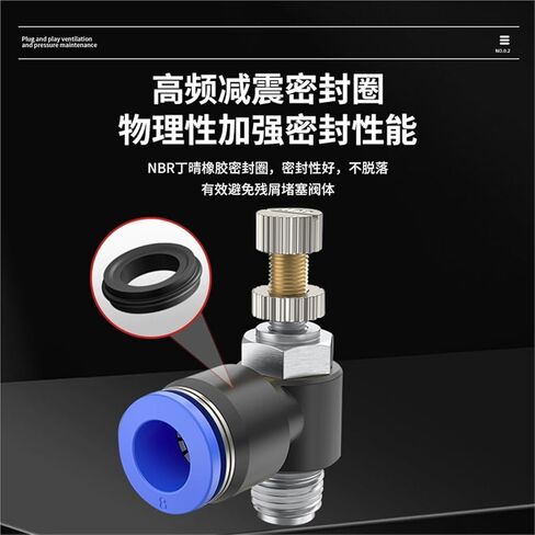 Tracheal Pneumatic Throttle Valve SL6-01 Joint PH8-02/12-04 M5 Component 1Pcs(蓝色PH6-02) in Kuwait