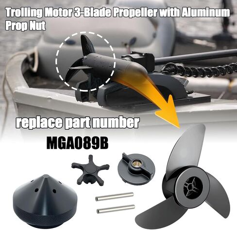 Trolling Motor 3-Blade Propeller with Aluminum Prop Nut Compatible with MotorGuide XI3 XI5 for MotorGuide 3.5" Motor Replace for MGA089B in Kuwait