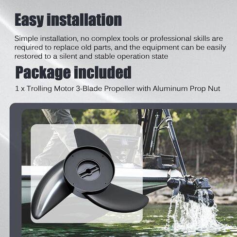 Trolling Motor 3-Blade Propeller with Aluminum Prop Nut Compatible with MotorGuide XI3 XI5 for MotorGuide 3.5" Motor Replace for MGA089B in Kuwait