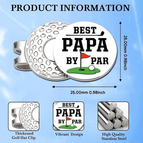 أفضل هدايا للأب من Par Fathers Day Golf للأب - قبعة جولف بمشبك على شكل قبعة هدية للرجال، إكسسوارات جولف مضحكة لعيد الأب في عيد ميلاد الأب من لاعبي الغولف للأب والأب من ابنة الابن in Kuwait
