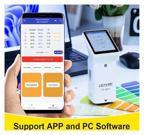 مقياس الألوان المحمول مع شاشة LCD الرقمية محلل الألوان لقياس الدهانات البلاستيكية D/8 LS173 التصحيح التلقائي in Kuwait