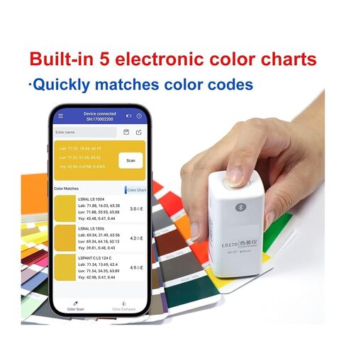 LS171 مقياس ألوان محمول 8 مم مع شاشة LCD رقمية دقيقة لقياس فرق اللون للطلاء والبلاستيك والنسيج ومختبر مراقبة الجودة للتصحيح التلقائي in Kuwait