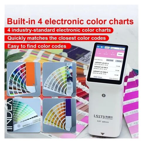 مقياس الألوان المحمول مقياس الألوان LS173 D/8 ° محلل رقمي مع شاشات تعمل باللمس 8 مللي متر لطلاء السيارات البلاستيك التصحيح التلقائي in Kuwait