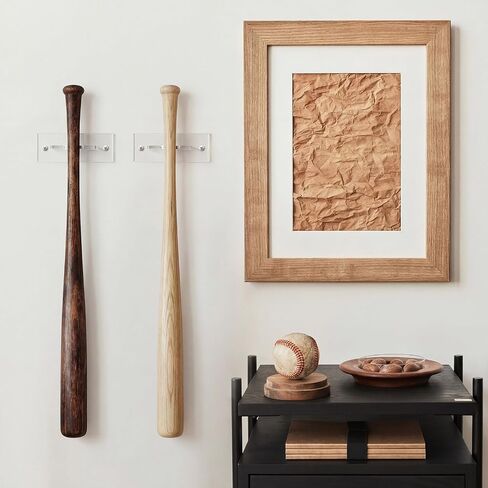 Novabright 2 Pack Baseball Bat Holder Acrylic Vertical Baseball Bat Rack Holder Wall Mount Softball Bats Display Wall Hanger for Organization Sports Decor in Kuwait