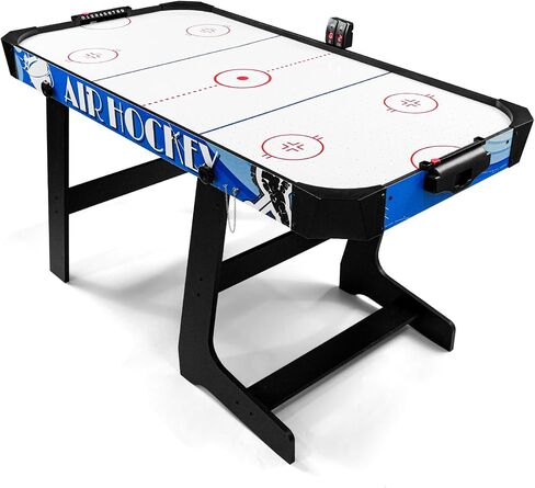 Seydrey Folding Air Hockey Table for Family, LED Electronic Scoring Sports Hockey Game,Powerful 12V Motor, Hockey Table Gaming Set, Includes 2 Pushers, 4 Pucks, Blue in Kuwait