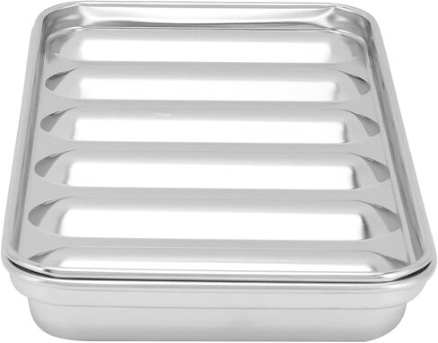 Sausage Mould, Stainless Steel Sausage Mould with Lid 6 Cavity Hot Dog Mold Baby Food Supplement Meat Sausage Mold Oven Steamer Dishwasher Safe in Kuwait