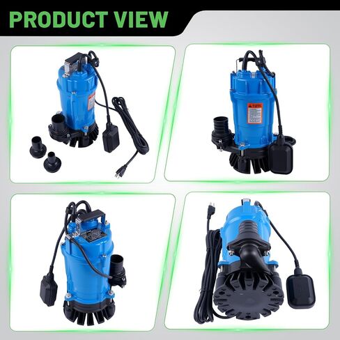 مضخة قمامة غاطسة HSZ2.4S مع مفتاح تعويم تلقائي، تفريغ 2 بوصة 1/2 HP 115V 53GPM، بديلة لمضخة مياه الصرف الصحي Tsurumi in Kuwait