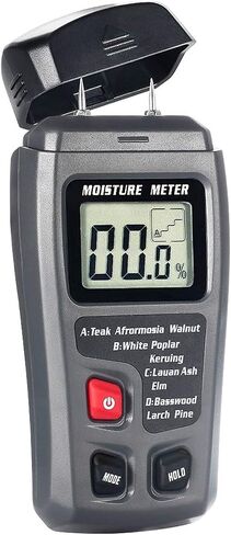 BSIDE 2 Pins Wood Moisture Meter Handheld Timber Water Lumber Damp Humidity Firewood Detector Tester Backlit LCD Display Digital Moisture Meter With 4 modes and Data Hold in Kuwait