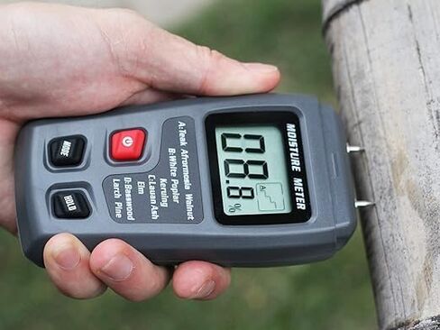 BSIDE 2 Pins Wood Moisture Meter Handheld Timber Water Lumber Damp Humidity Firewood Detector Tester Backlit LCD Display Digital Moisture Meter With 4 modes and Data Hold in Kuwait