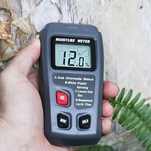 BSIDE 2 Pins Wood Moisture Meter Handheld Timber Water Lumber Damp Humidity Firewood Detector Tester Backlit LCD Display Digital Moisture Meter With 4 modes and Data Hold in Kuwait