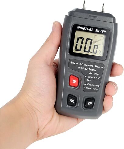 BSIDE 2 Pins Wood Moisture Meter Handheld Timber Water Lumber Damp Humidity Firewood Detector Tester Backlit LCD Display Digital Moisture Meter With 4 modes and Data Hold in Kuwait