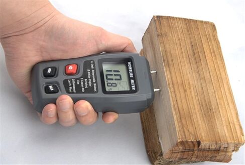 BSIDE 2 Pins Wood Moisture Meter Handheld Timber Water Lumber Damp Humidity Firewood Detector Tester Backlit LCD Display Digital Moisture Meter With 4 modes and Data Hold in Kuwait