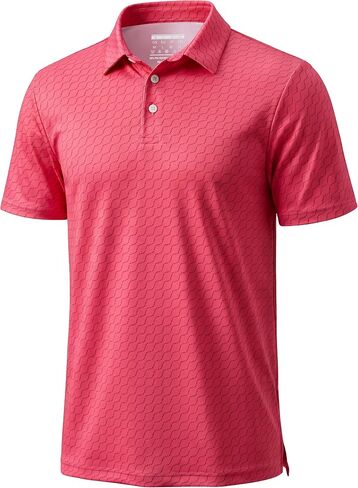 TACVASEN Men's Golf Shirts Short Sleeve Dry Fit Polo Shirt Performance Print Patterns Collared Casual Shirt for Men Athletic in Kuwait