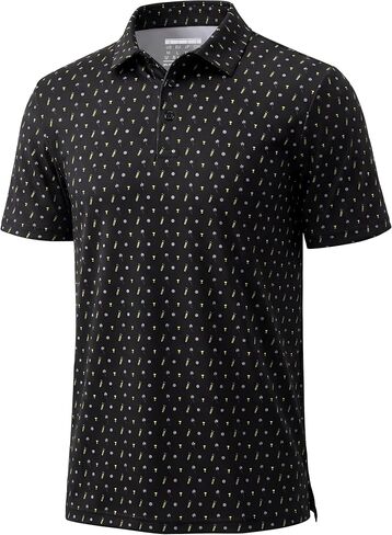 TACVASEN Men's Golf Shirts Short Sleeve Dry Fit Polo Shirt Performance Print Patterns Collared Casual Shirt for Men Athletic in Kuwait