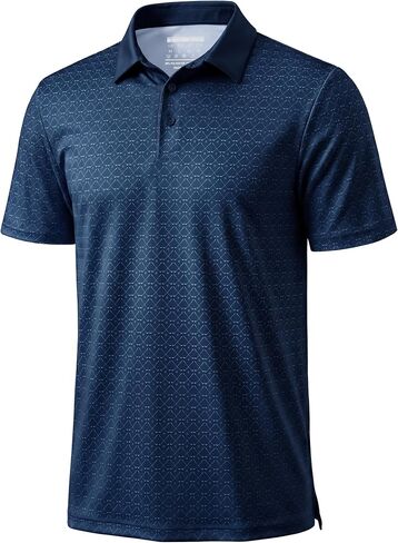 TACVASEN Men's Golf Shirts Short Sleeve Dry Fit Polo Shirt Performance Print Patterns Collared Casual Shirt for Men Athletic in Kuwait