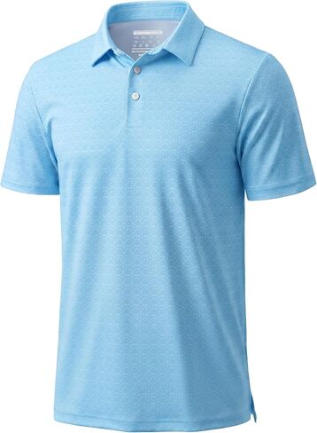 TACVASEN Men's Golf Shirts Short Sleeve Dry Fit Polo Shirt Performance Print Patterns Collared Casual Shirt for Men Athletic in Kuwait