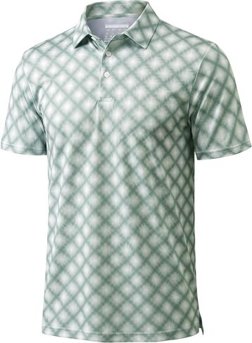 TACVASEN Men's Golf Shirts Short Sleeve Dry Fit Polo Shirt Performance Print Patterns Collared Casual Shirt for Men Athletic in Kuwait