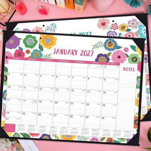 2026 Desk Calendar - Large Desk Calendar 2026, Jan. 2026 - Dec. 2026, 22" x 17", 2026 Calendar 12 Month with Corner Protectors, Desk Pad, To-Do List & Notes, Desk/Wall Calendar for Organizing - Colorful Floral in Kuwait