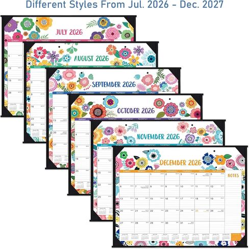 2026 Desk Calendar - Large Desk Calendar 2026, Jan. 2026 - Dec. 2026, 22" x 17", 2026 Calendar 12 Month with Corner Protectors, Desk Pad, To-Do List & Notes, Desk/Wall Calendar for Organizing - Colorful Floral in Kuwait