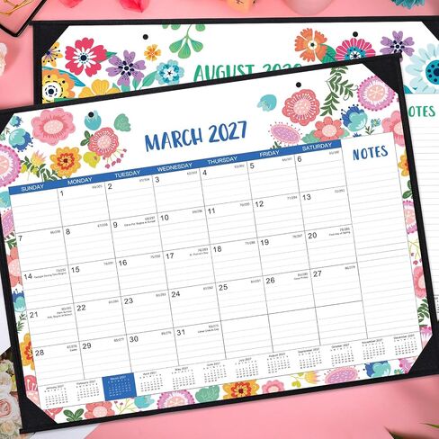 2026 Desk Calendar - Large Desk Calendar 2026, Jan. 2026 - Dec. 2026, 22" x 17", 2026 Calendar 12 Month with Corner Protectors, Desk Pad, To-Do List & Notes, Desk/Wall Calendar for Organizing - Colorful Floral in Kuwait