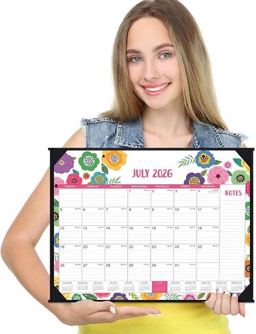 2026 Desk Calendar - Large Desk Calendar 2026, Jan. 2026 - Dec. 2026, 22" x 17", 2026 Calendar 12 Month with Corner Protectors, Desk Pad, To-Do List & Notes, Desk/Wall Calendar for Organizing - Colorful Floral in Kuwait