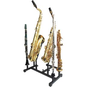 Alto/Tenor Saxophone Stand,Combination Stands,3-in-1 Multi-purpose Display ,with 2 Detachable FluteClarinet Holders,for Eb Alto/Bb Tenor Sax in Kuwait